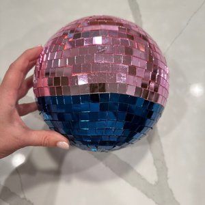 Glitterville 8" Pink & Blue Small Mirrored Ball